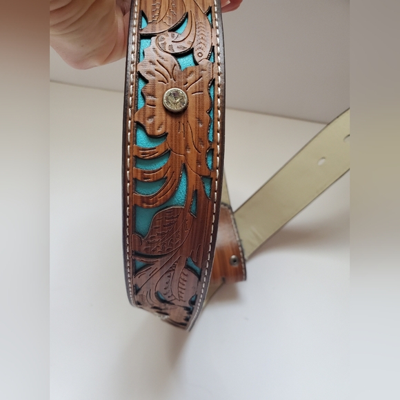 Western Belt With Blue Backsplash 37 inch - Picture 3 of 5